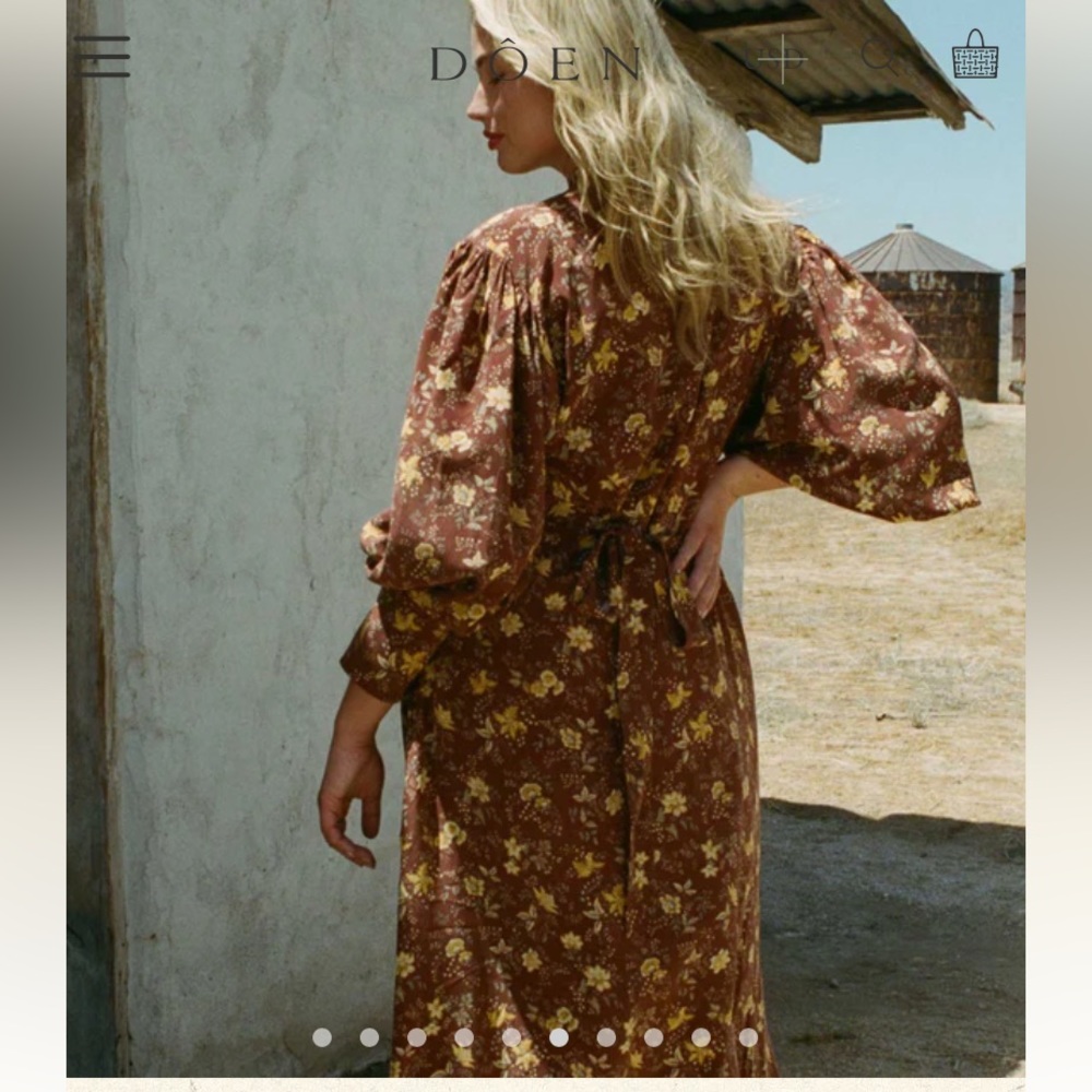 Doen Blossom Dress in Cherrywood winding vine fabric size large - Picture 4 of 11